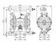 Pompe en aluminium 1-1/2", orifices filetés avec intermédiaire en alliage d'aluminium