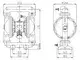 Pompe tout en acier inoxydable 1-1/2", orifices filetés latéraux