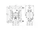 1-1/2-Pompe en acier inoxydable , orifices filetés avec intérieur en alliage d'aluminium